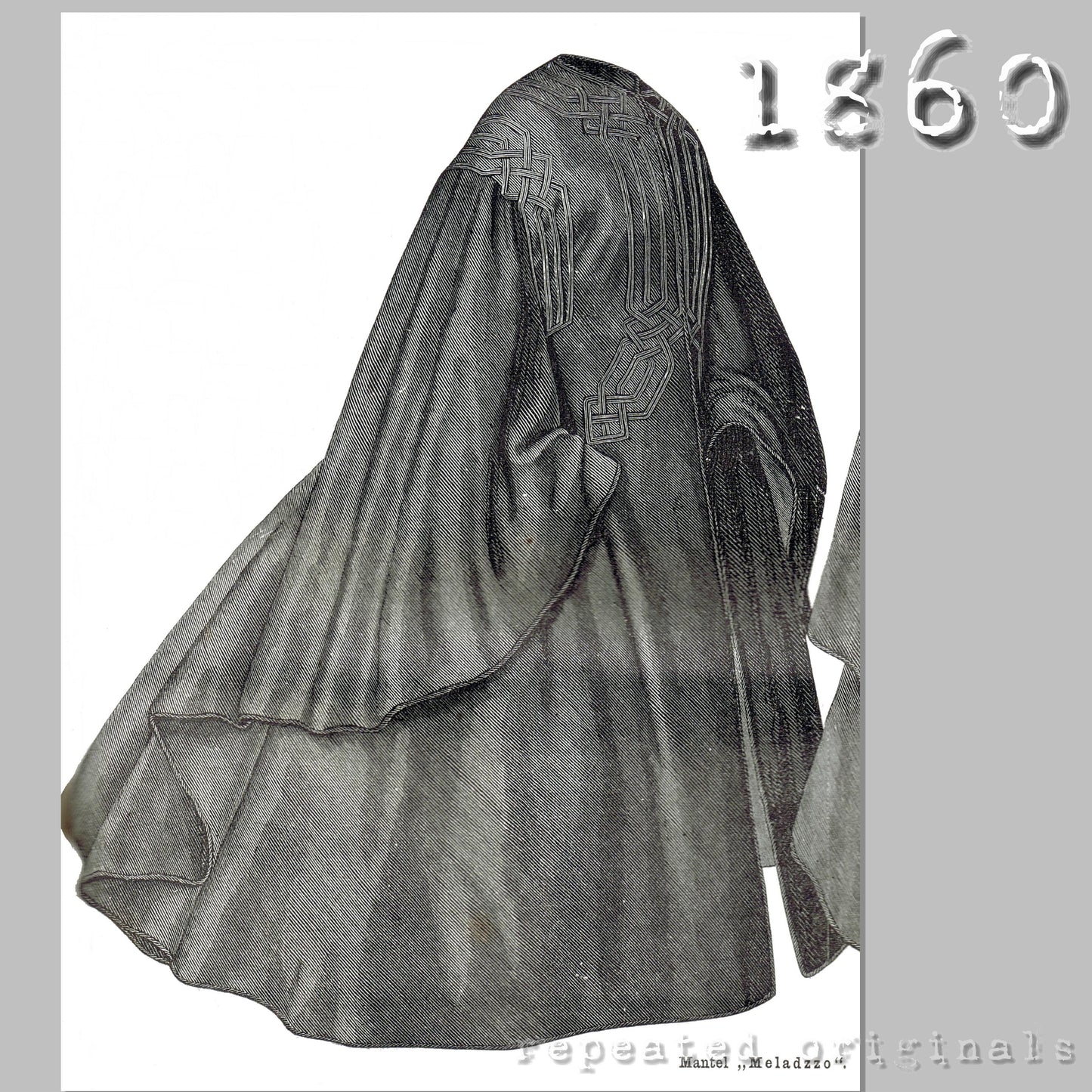 1860 Mantle with Secret Pocket Sewing Pattern - INSTANT DOWNLOAD PDF