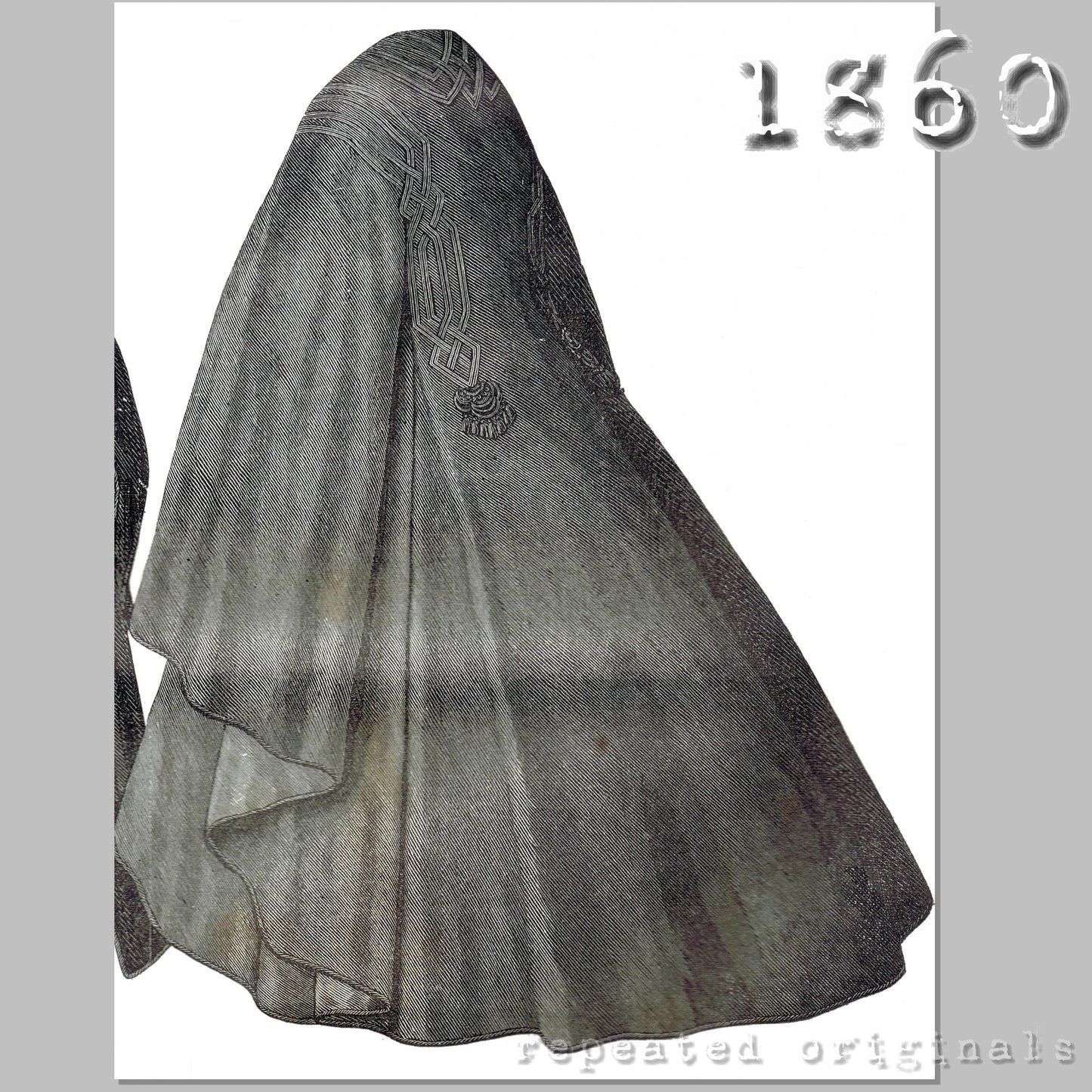 1860 Mantle with Secret Pocket Sewing Pattern - INSTANT DOWNLOAD PDF