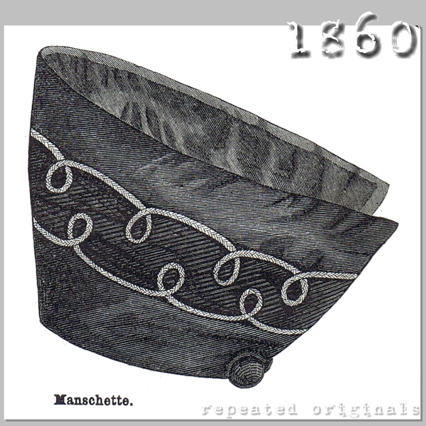 1860 Cravatte Belt and Cuff Sewing Pattern - INSTANT DOWNLOAD PDF