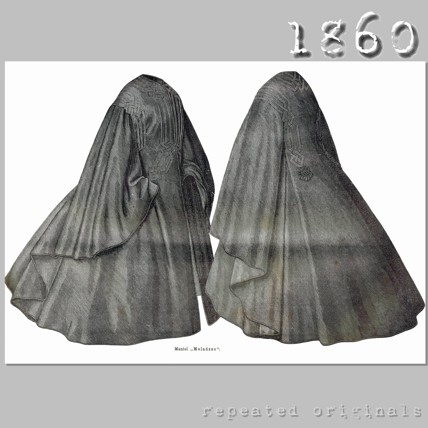 1860 Mantle with Secret Pocket Sewing Pattern - INSTANT DOWNLOAD PDF