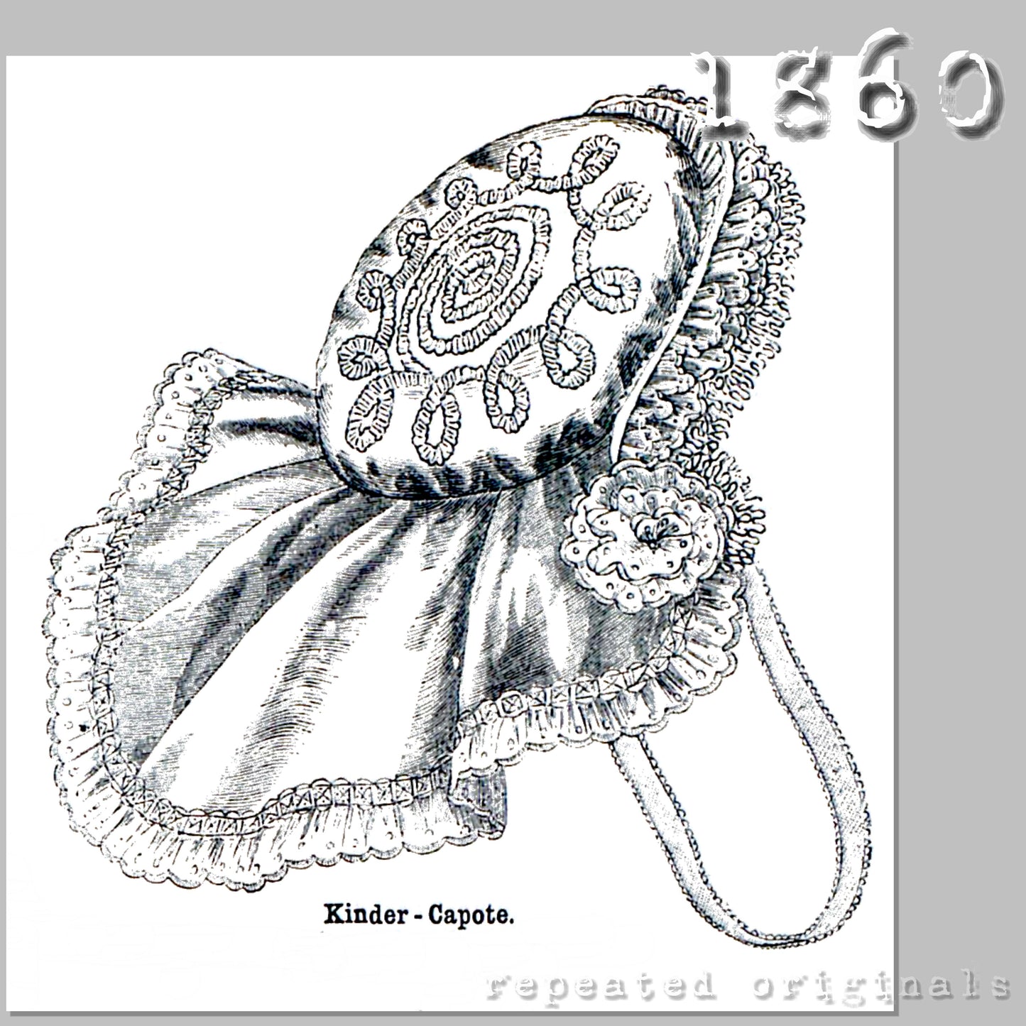 1860 Capote for Infant Sewing Pattern - INSTANT DOWNLOAD PDF