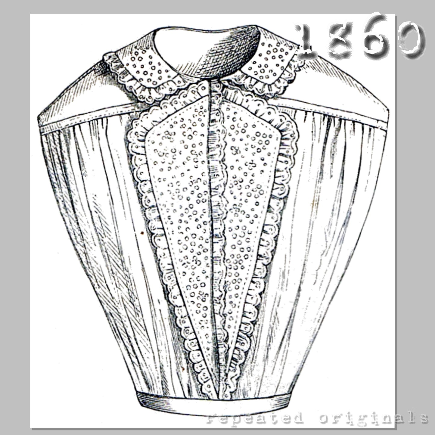 1860 Chemisette ( for Zuave Jackets, etc) Sewing Pattern - INSTANT DOWNLOAD PDF