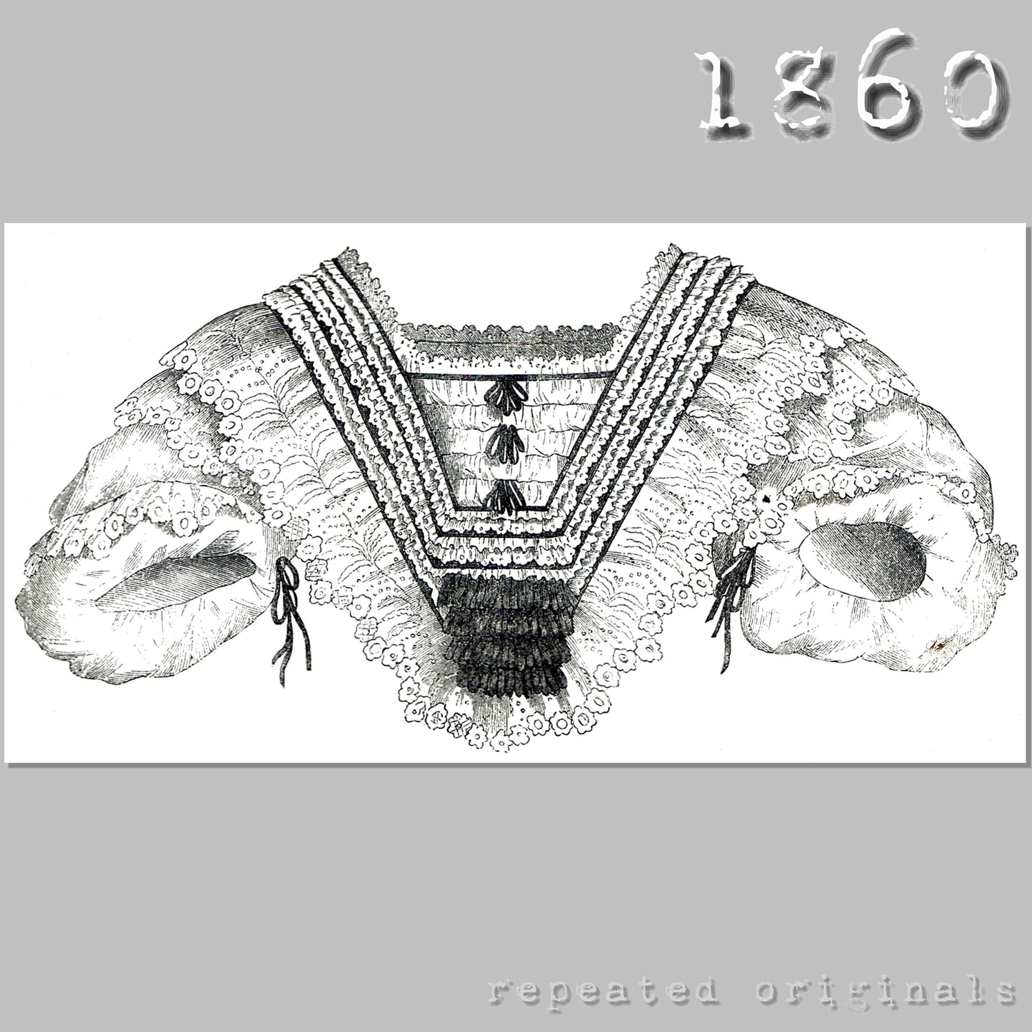 1860 Fichu with Half Sleeves Sewing Pattern - INSTANT DOWNLOAD PDF