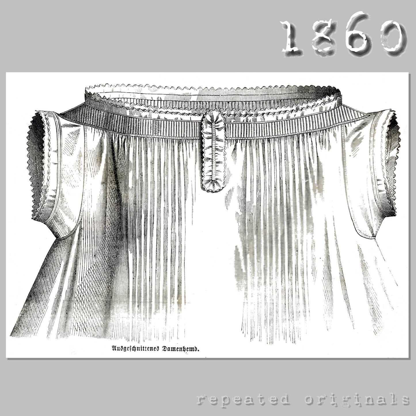 1860 Chemise Sewing Pattern - INSTANT DOWNLOAD PDF