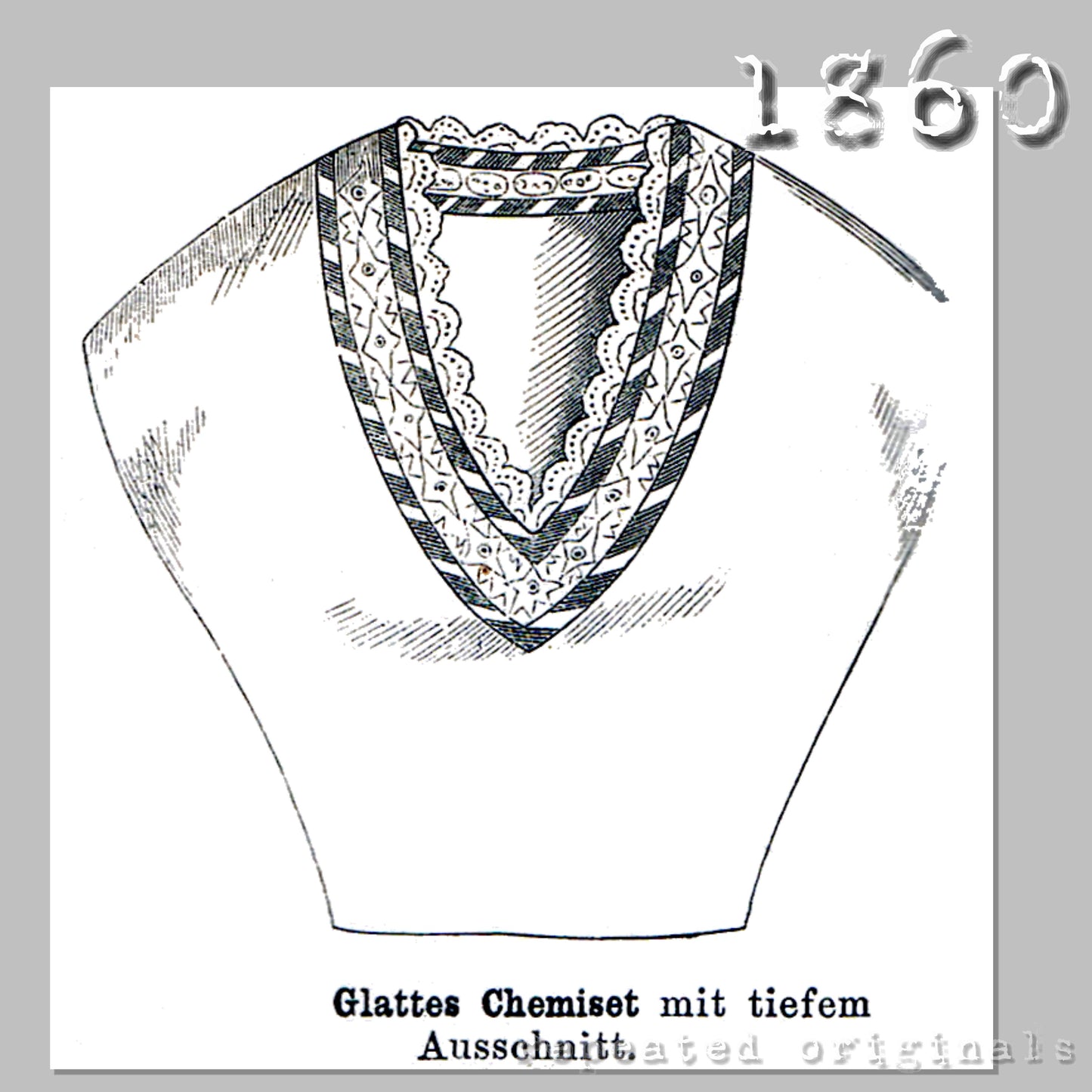 1860 Chemisette Sewing Pattern - INSTANT DOWNLOAD PDF
