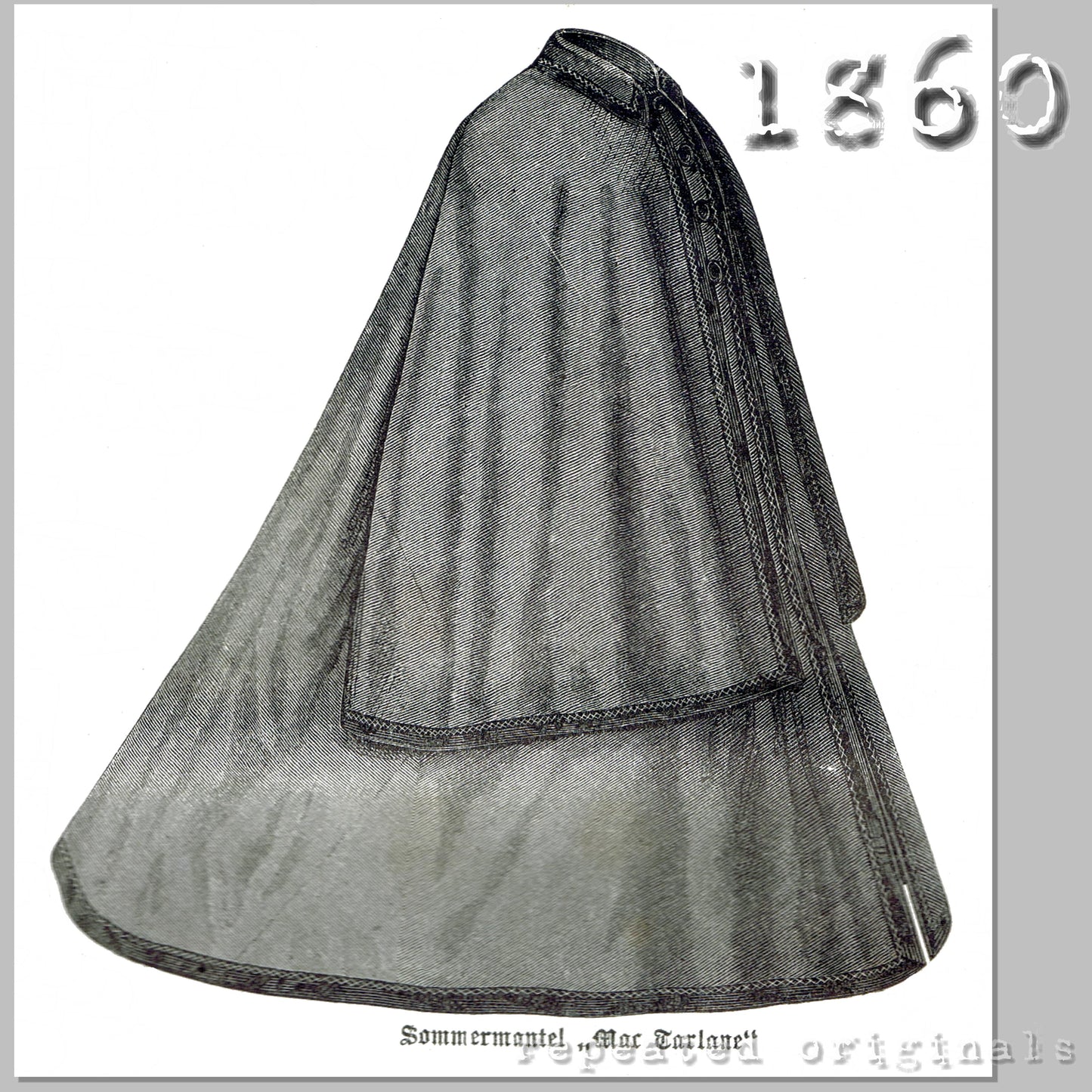 1860 Summer Coat for Child 5-7 Years Sewing Pattern - INSTANT DOWNLOAD PDF