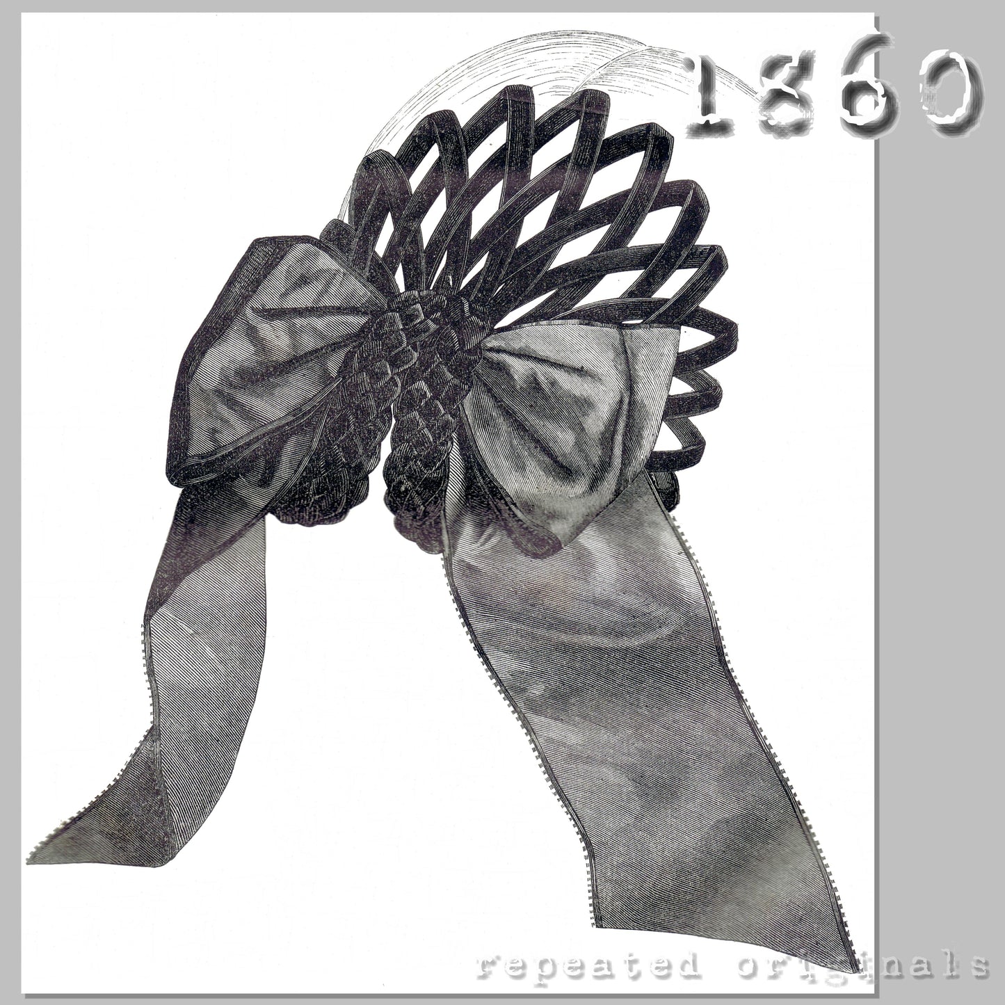 1860 Head Piece Pattern - INSTANT PDF DOWNLOAD