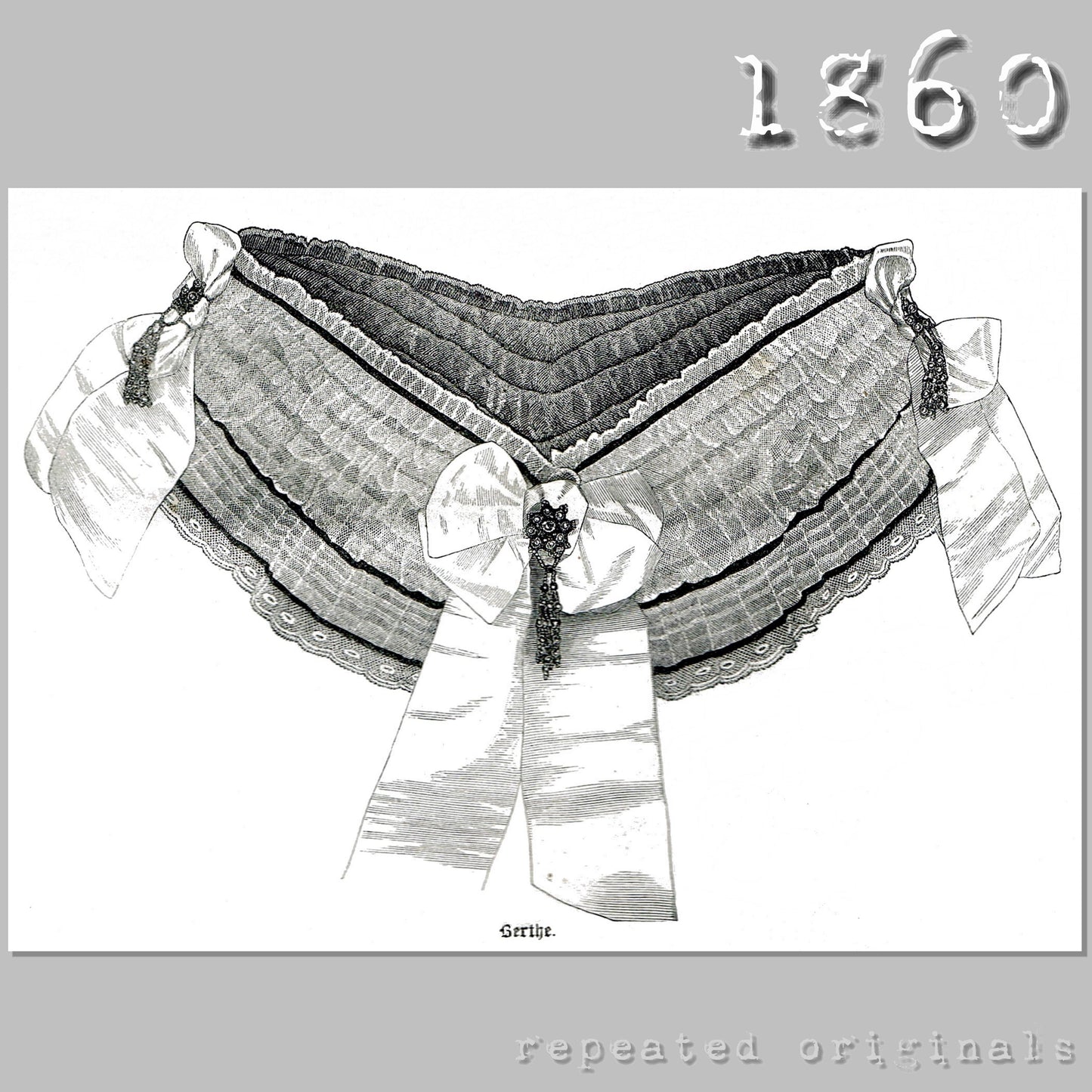 1860 Ball Bertha and Sleeves Sewing Pattern - INSTANT DOWNLOAD PDF