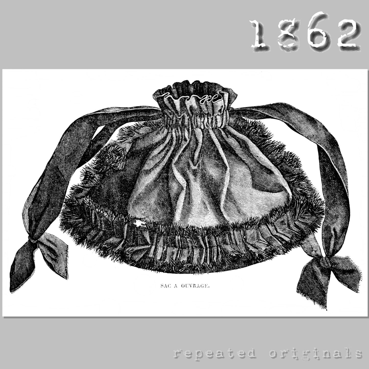 1862 Work Bag Sewing Pattern - INSTANT DOWNLOAD PDF