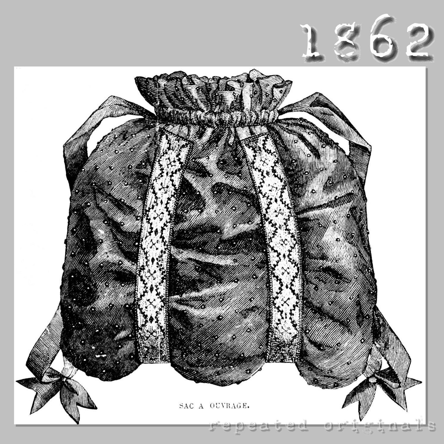 1862 Work Bag Sewing Pattern - INSTANT DOWNLOAD PDF
