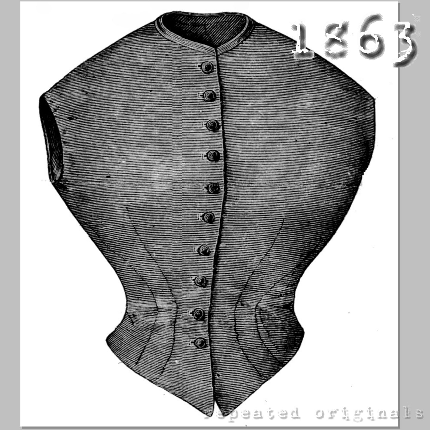 1863 Waistcoat for Lady Sewing Pattern - INSTANT DOWNLOAD PDF