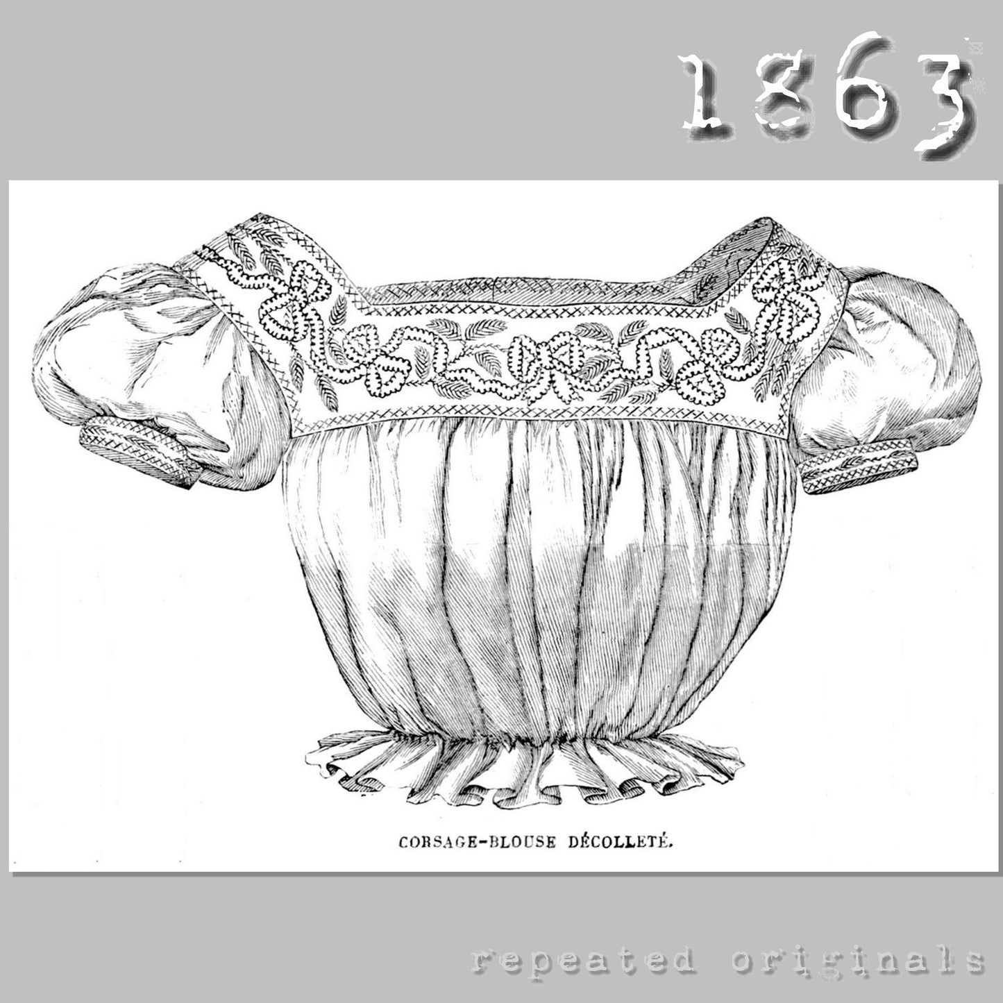 1863 Blouse for Girl 15 Years Sewing Pattern - INSTAND DOWNLOAD PDF