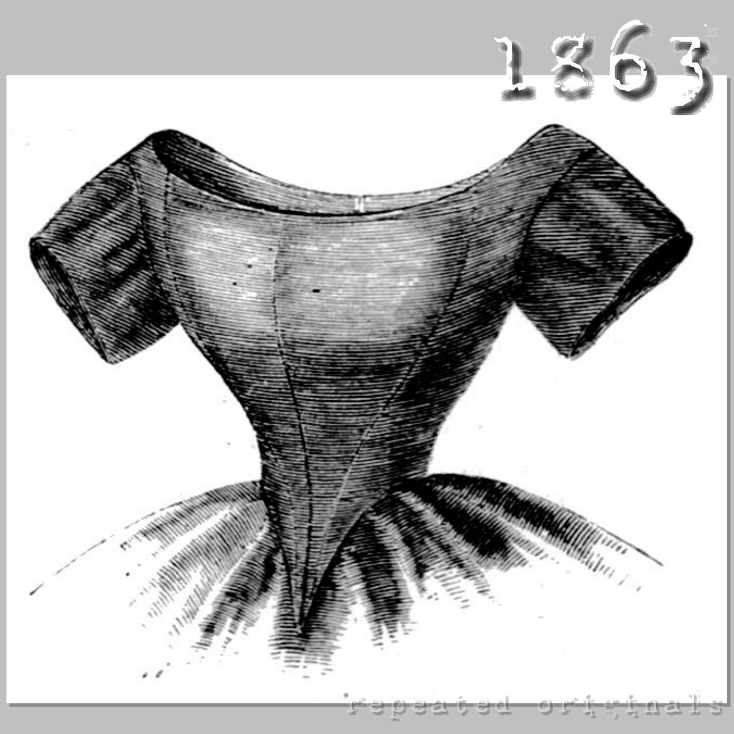 1863 Ball Bodice (Square or Round Neckline) Sewing Pattern - INSTANT DOWNLOAD PDF