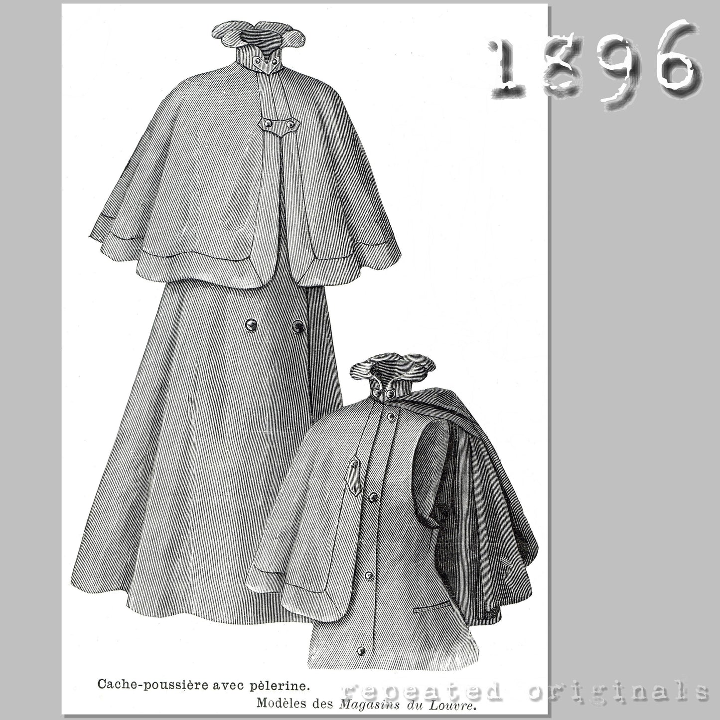 1896 Coat with Cape Sewing Pattern - INSTANT DOWNLOAD PDF