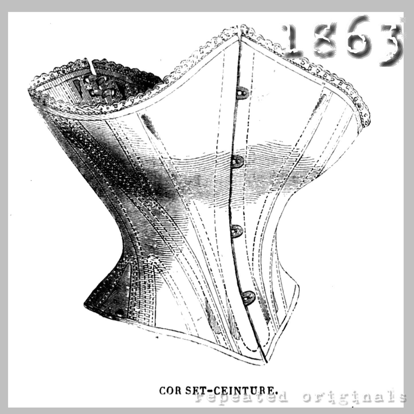 1863 Corset Sewing Pattern - INSTANT DOWNLOAD PDF