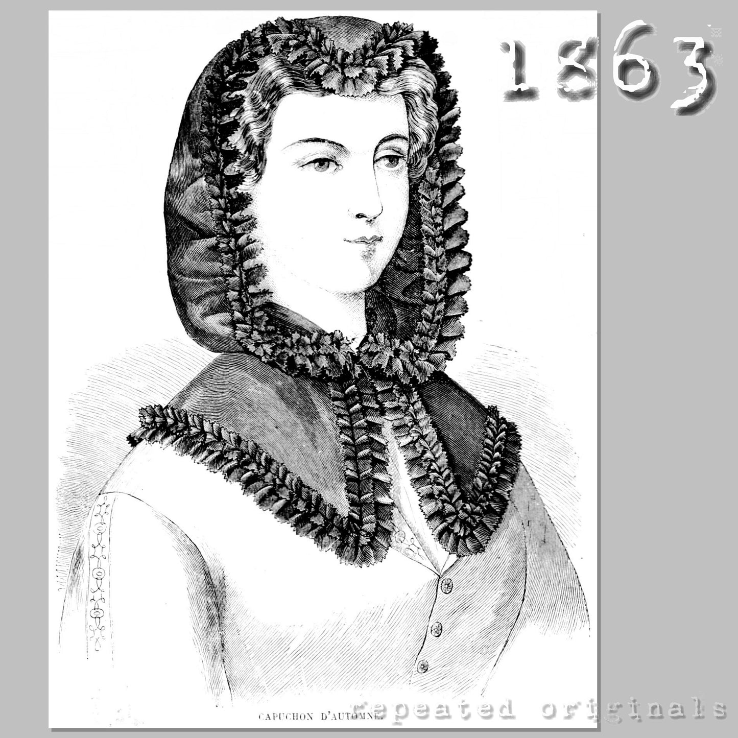 1863 Capuchon or Hood Sewing Pattern - INSTANT DOWNLOAD PDF