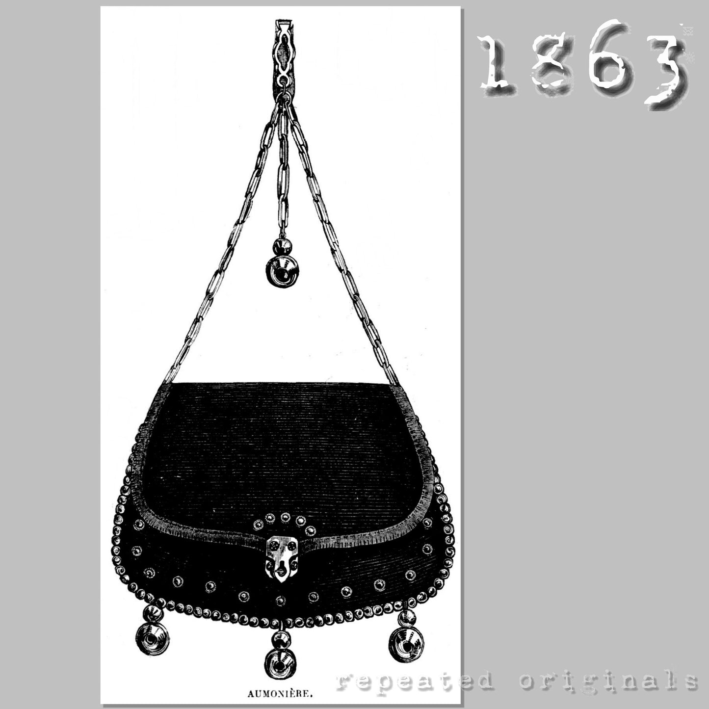 1863 Purse Sewing Pattern - INSTANT DOWNLOAD PDF