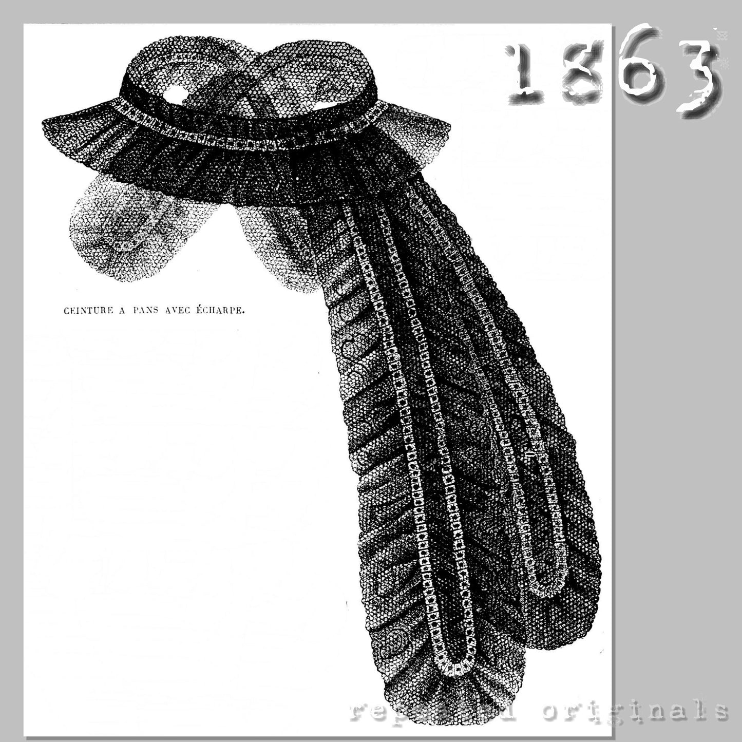 1863 Belt with Sash (Instructions only) - INSTANT DOWNLOAD PDF