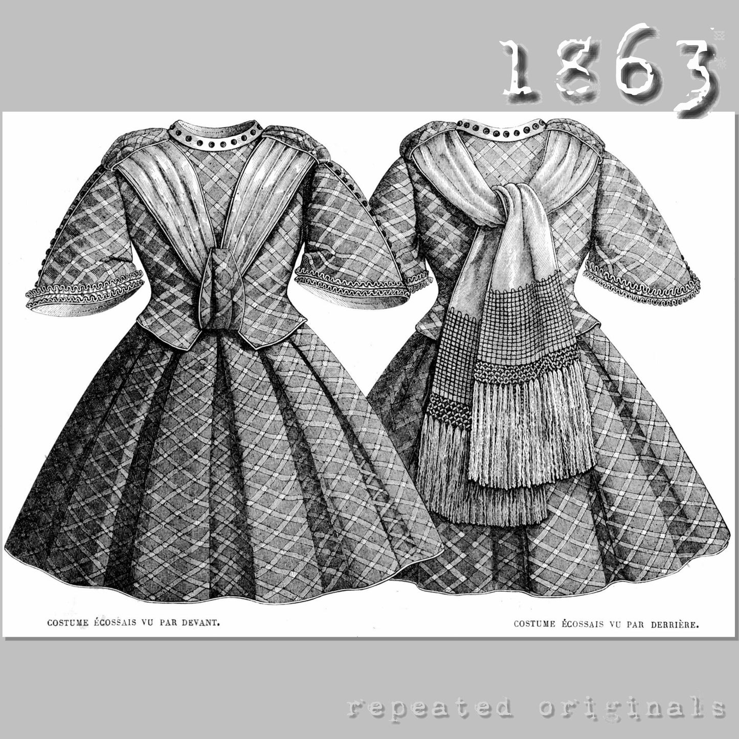 1863 Tartan Suit for Boy aged 3 - 5 Years Sewing Pattern - INSTANT DOWNLOAD PDF