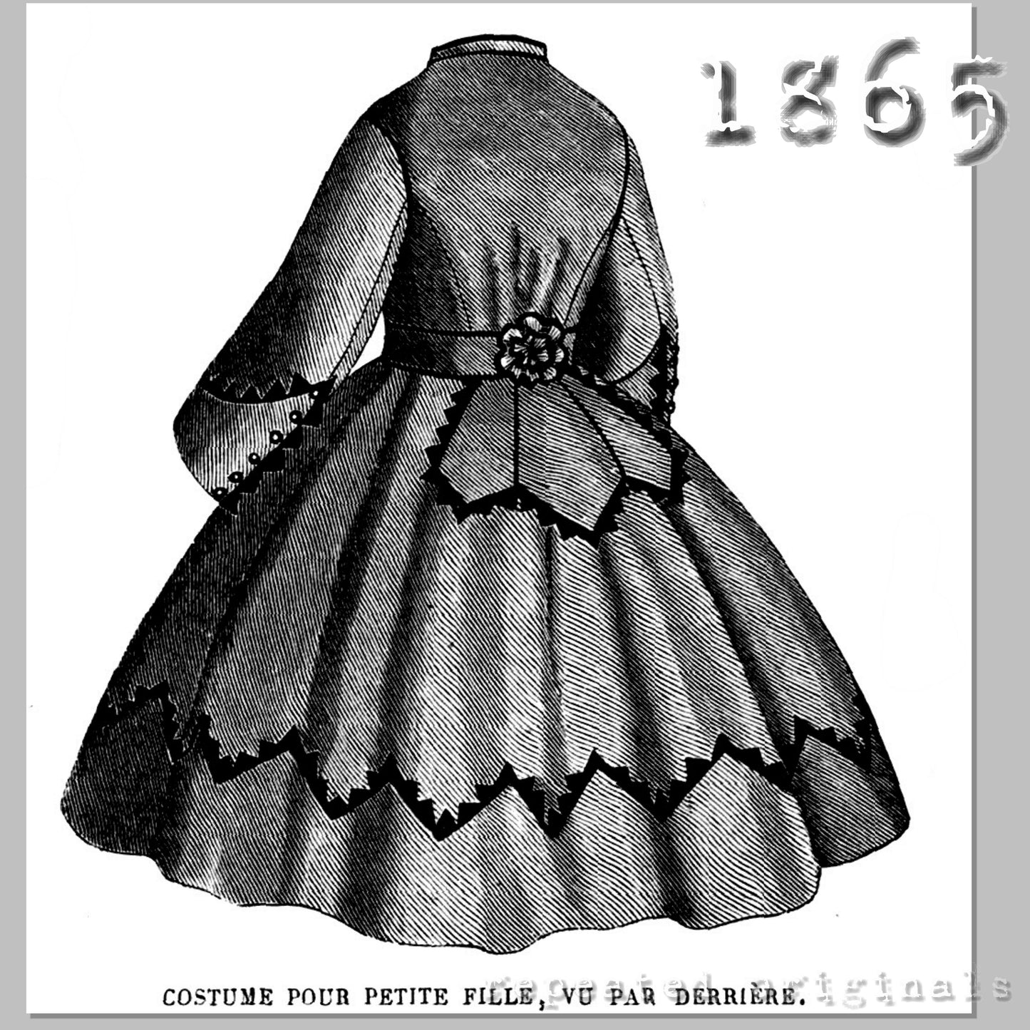 1865 Outfit for Girl 7 - 9 Years Sewing Pattern - INSTANT DOWNLOAD PDF
