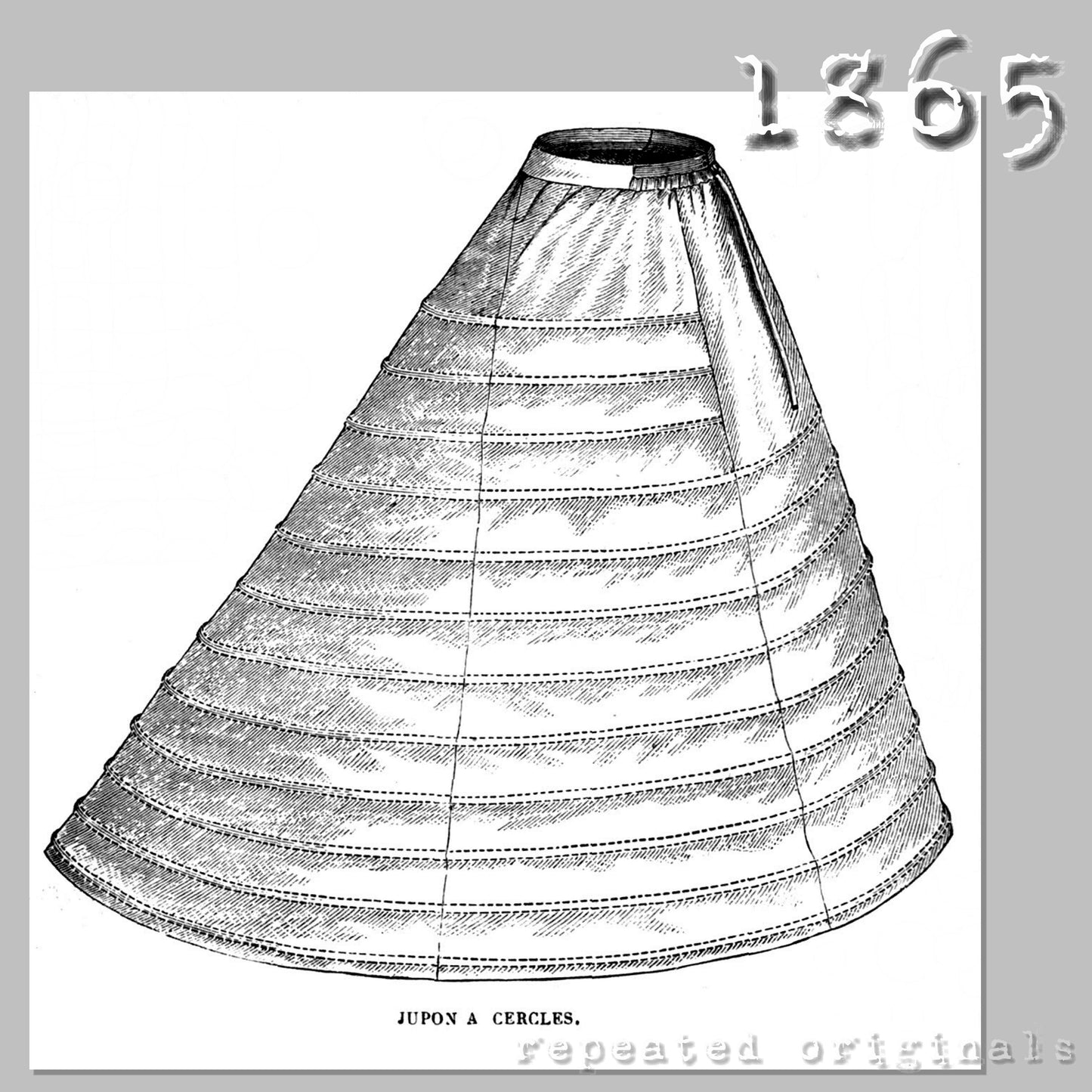 1865 Hoop Skirt Crinoline Sewing Pattern - INSTANT DOWNLOAD PDF