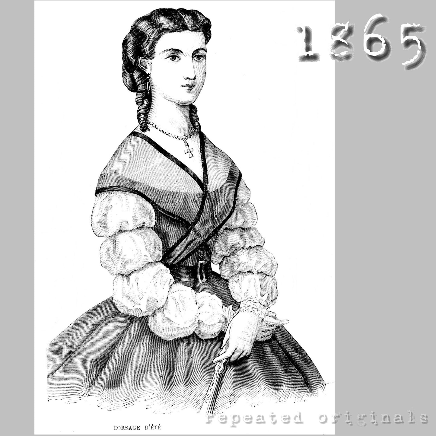 1865 Summer Bodice Sewing Pattern - INSTANT DOWNLOAD PDF