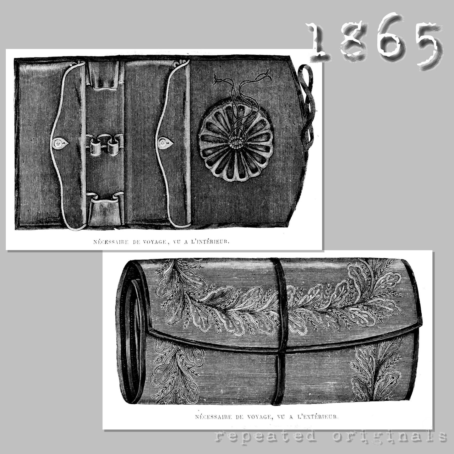 1865 Travel Kit / Toiletries Sewing Pattern - INSTANT DOWNLOAD PDF