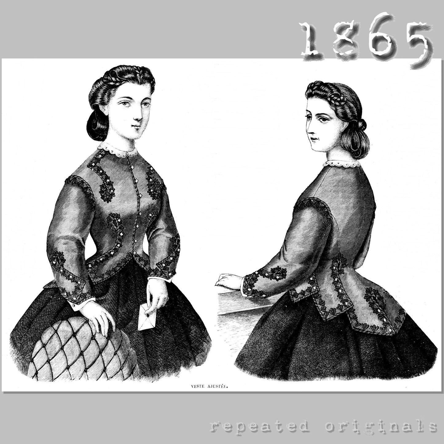 1865 Fitted Jacket Sewing Pattern - INSTANT DOWNLOAD PDF