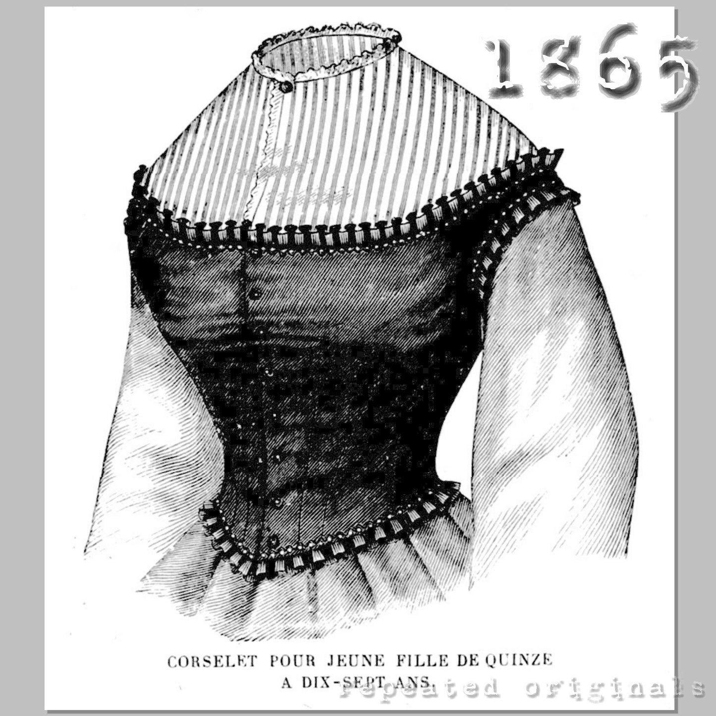 1865 Corselet for Girl 15 - 17 Years Sewing Pattern - INSTANT DOWNLOAD PDF