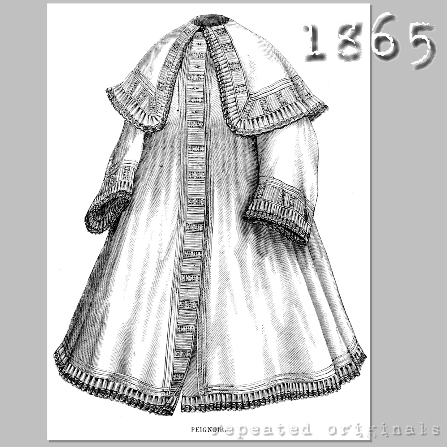 1865 Peignoir Sewing Pattern - INSTANT DOWNLOAD PDF