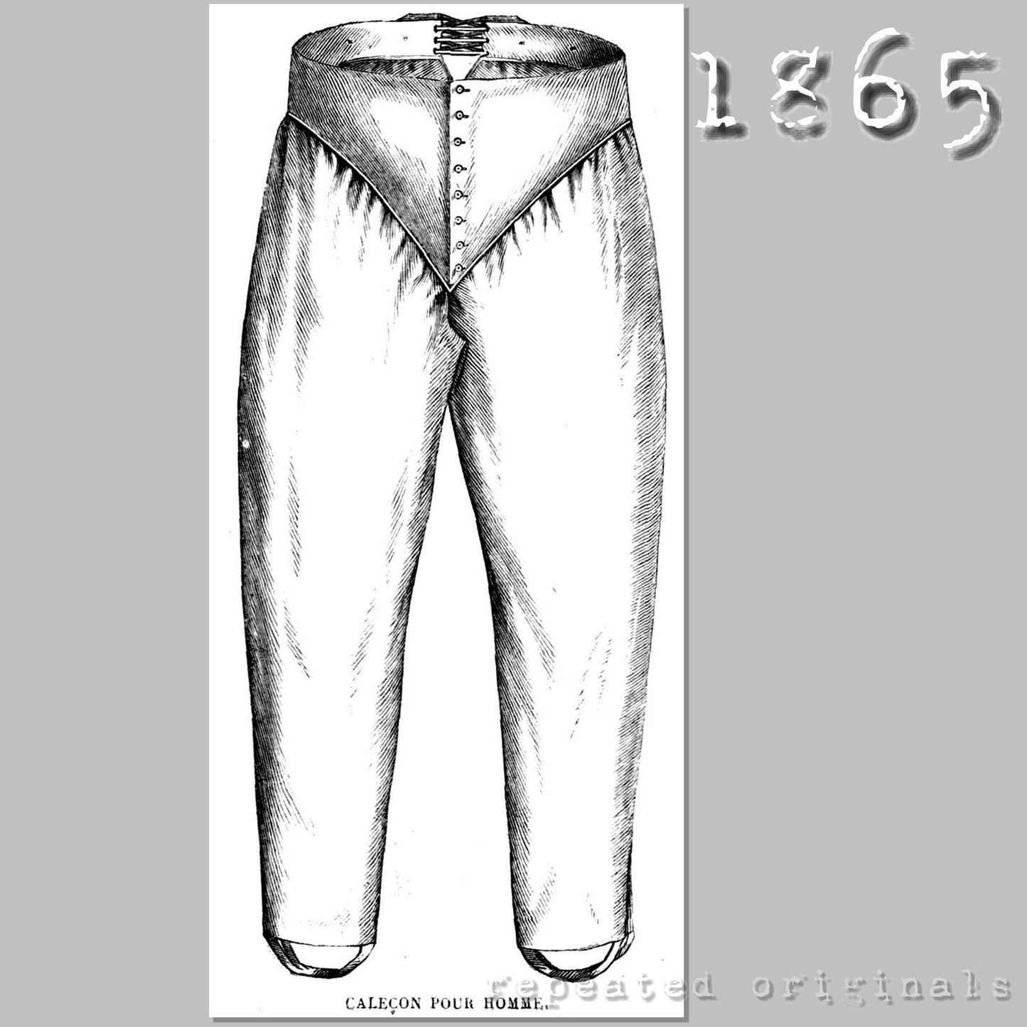 1865 Men's Underwear Sewing Pattern - INSTANT DOWNLOAD PDF
