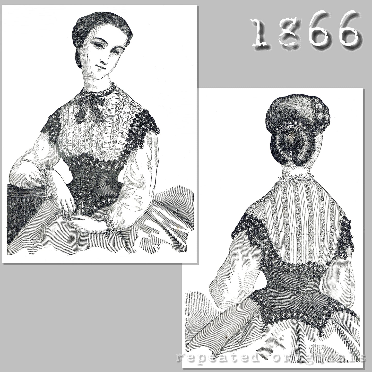 1866 Corselet with Bretelles Sewing Pattern - INSTANT DOWNLOAD PDF