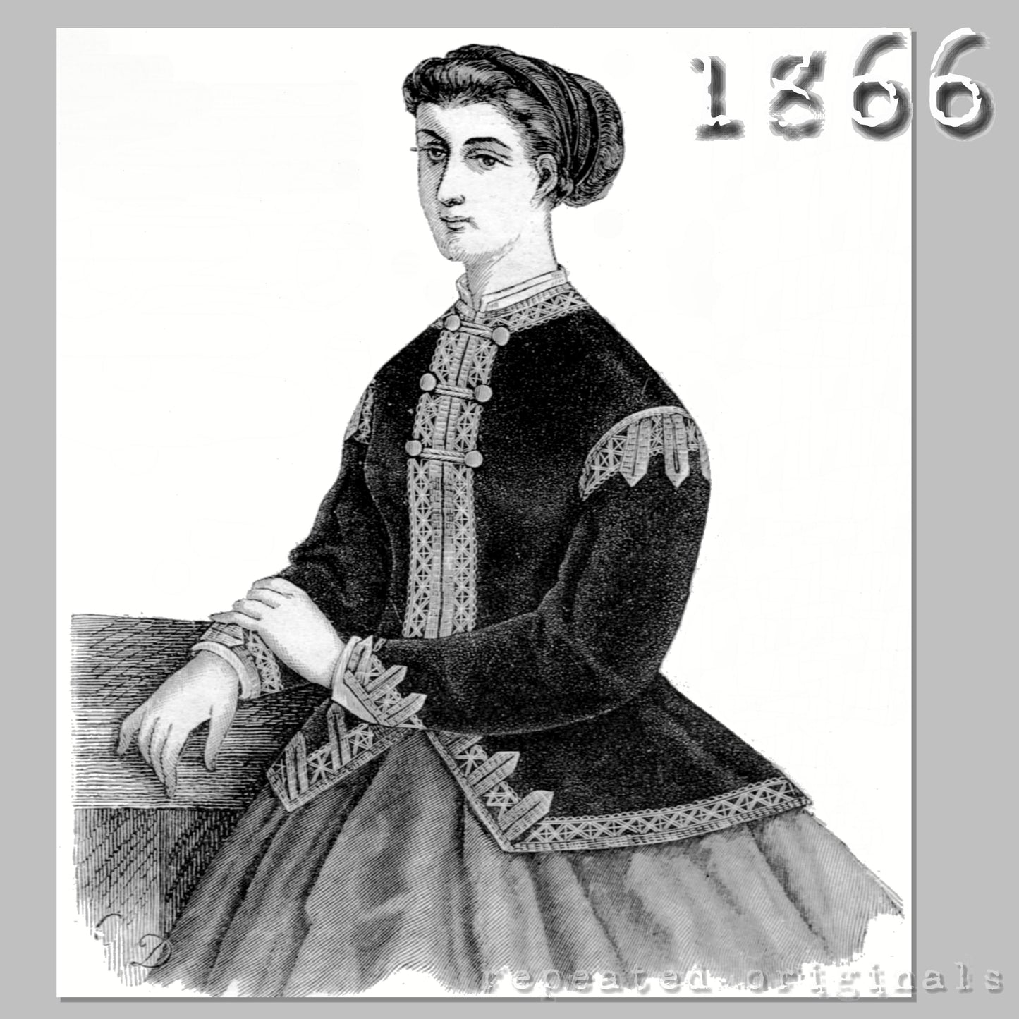 1866 Jacket / Coat / Pardessus Sewing Pattern - INSTANT DOWNLOAD PDF