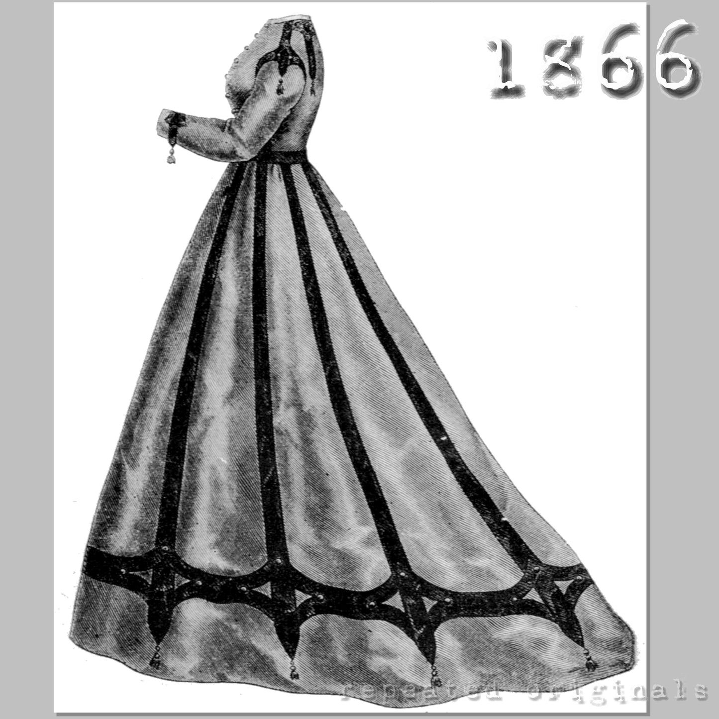 1866 Winter Dresses Sewing Pattern - INSTANT DOWNLOAD PDF