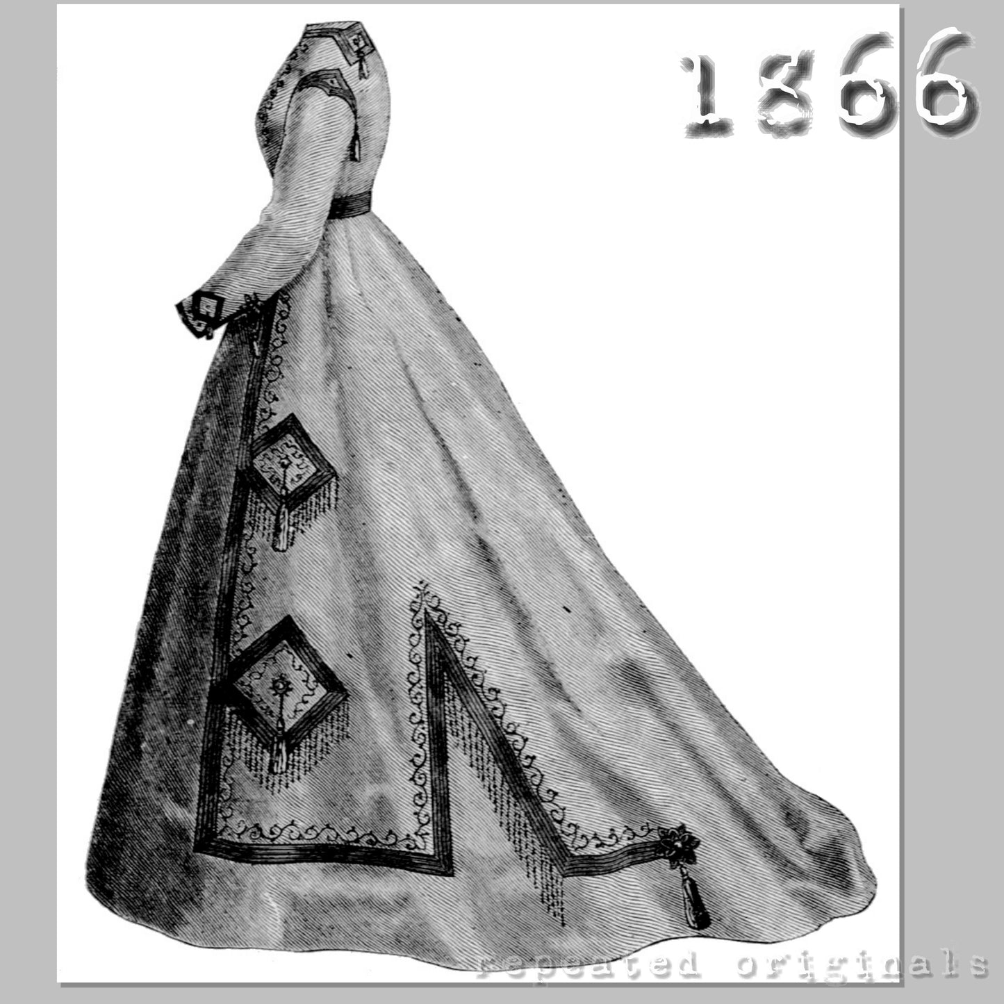 1866 Winter Dresses Sewing Pattern - INSTANT DOWNLOAD PDF