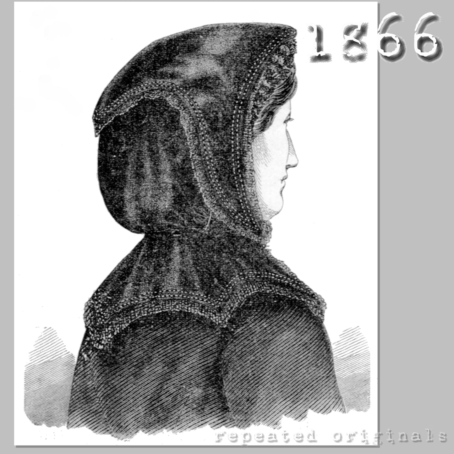 1866 Velvet Cap Sewing Pattern - INSTANT DOWNLOAD PDF