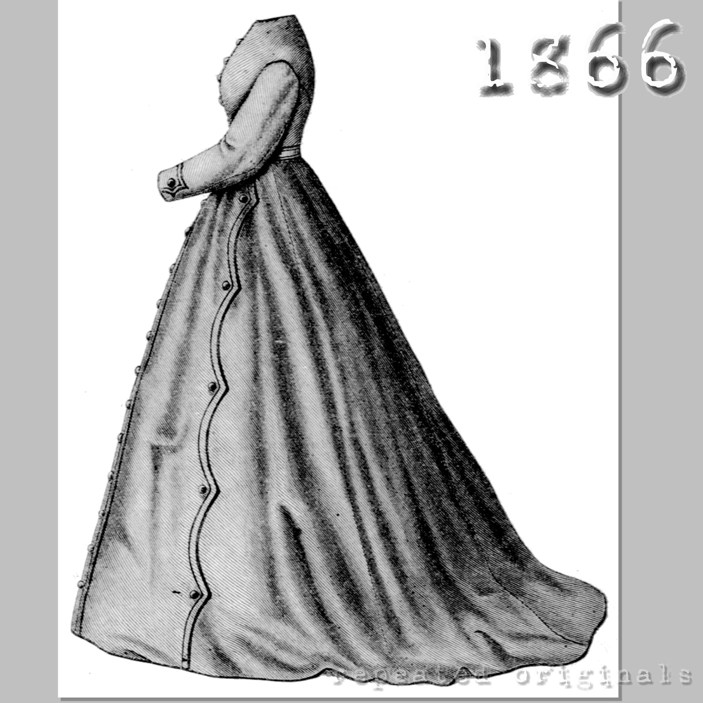 1866 Winter Dresses Sewing Pattern - INSTANT DOWNLOAD PDF