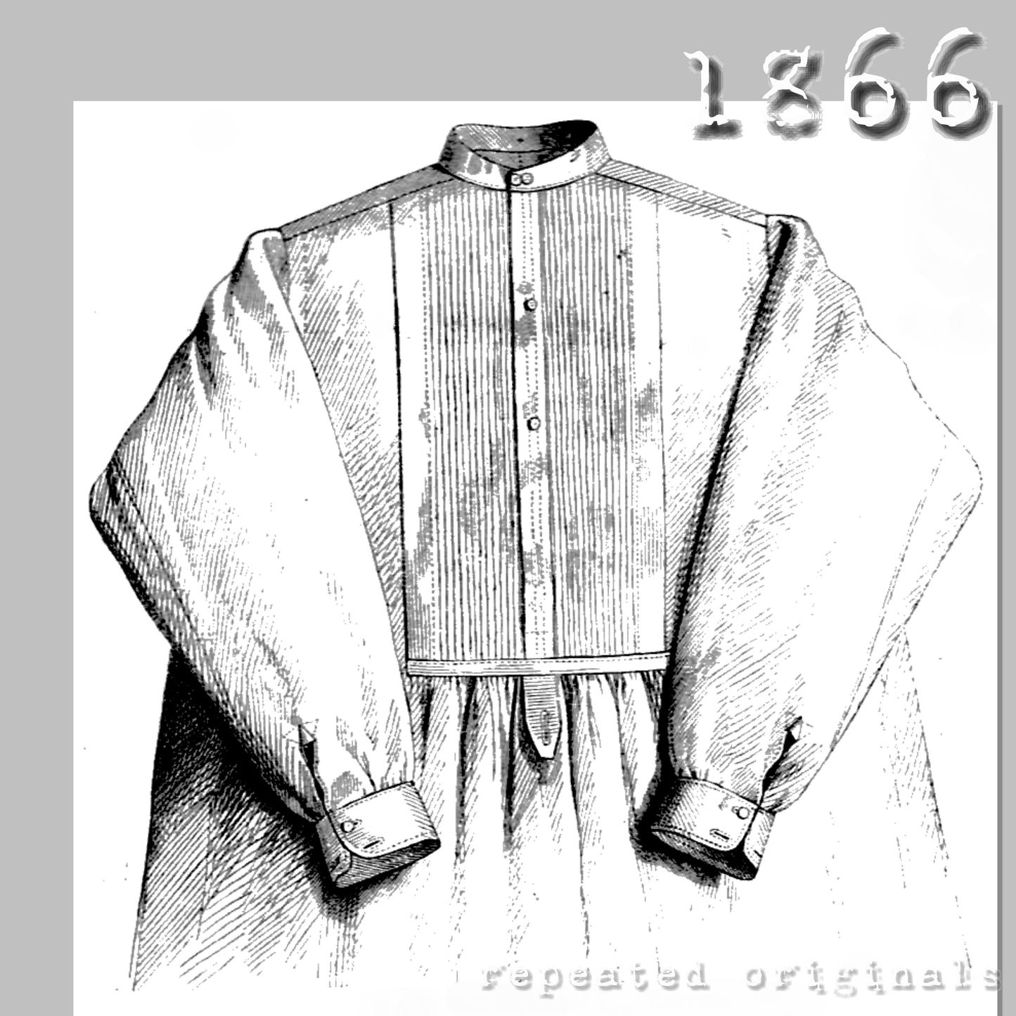 1866 Man's Day Shirt Sewing Pattern - INSTANT DOWNLOAD PDF