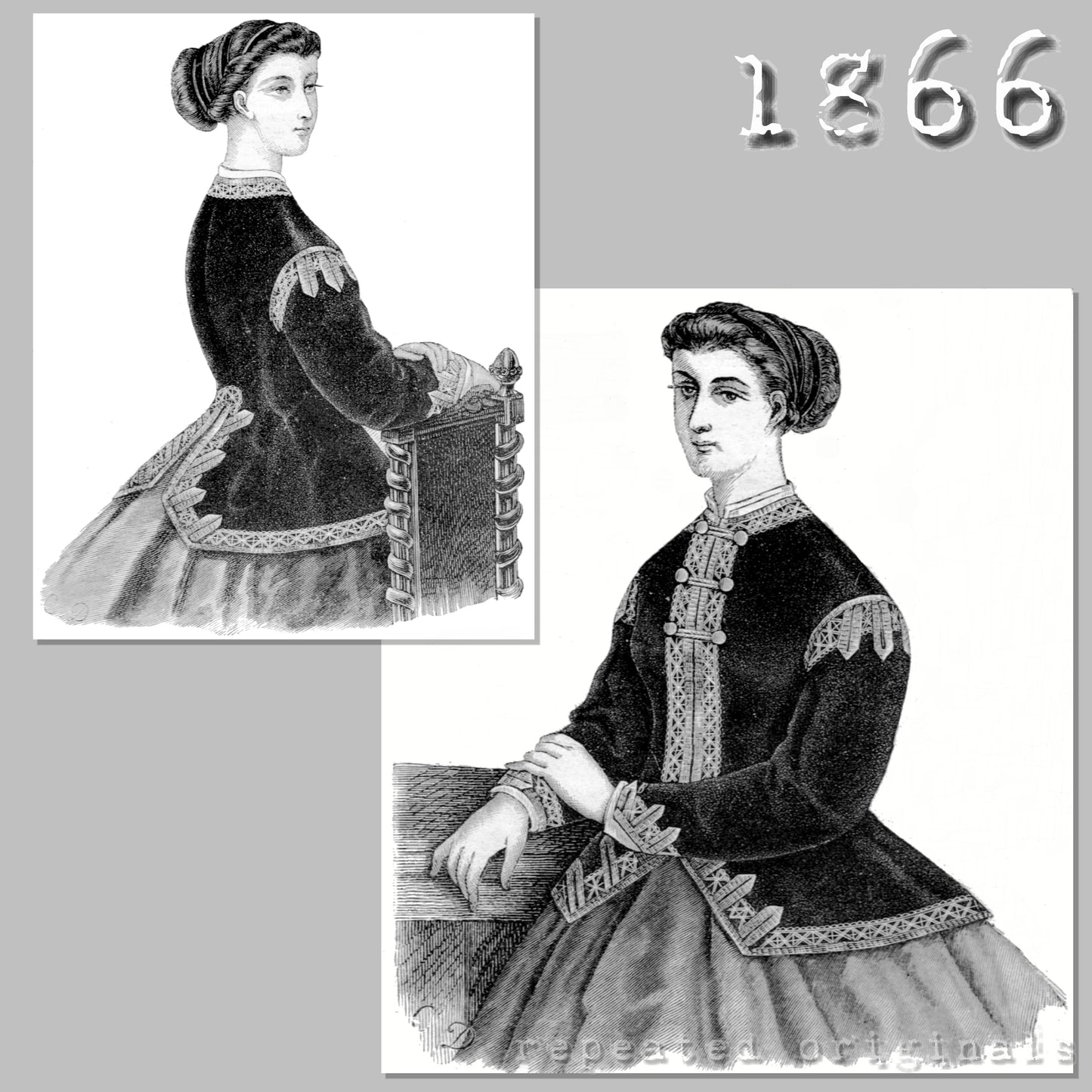 1866 Jacket / Coat / Pardessus Sewing Pattern - INSTANT DOWNLOAD PDF