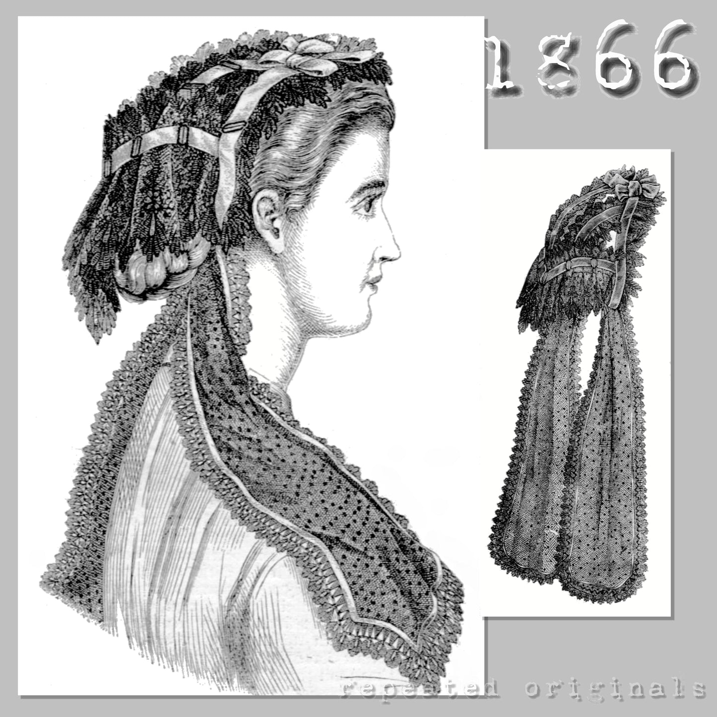 1866 Cap for Older Lady Sewing Pattern - INSTANT DOWNLOAD PDF