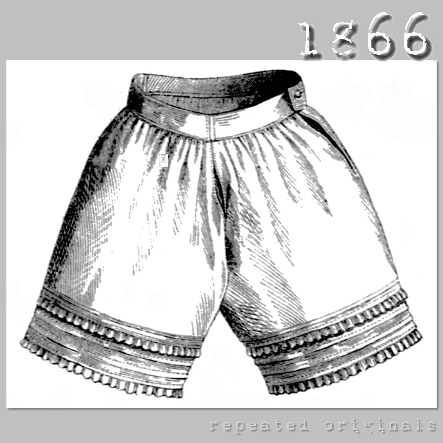 1866 Drawers for Child 2 - 4 Years Sewing Pattern - INSTANT DOWNLOAD PDF