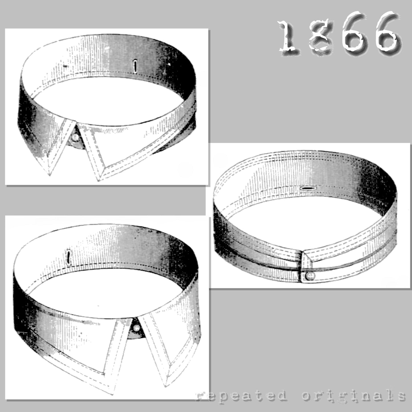 1866 Three Collars for Men Sewing Pattern - INSTANT DOWNLOAD PDF