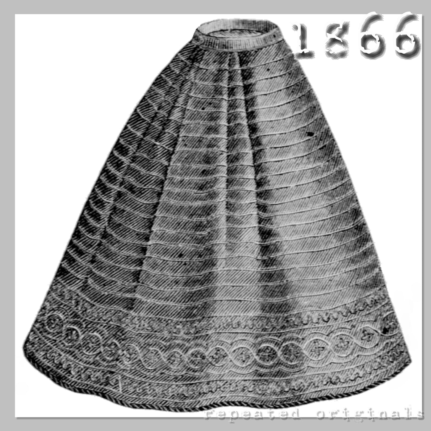 1866 Winter Quilted Petticoat Sewing Pattern - INSTANT DOWNLOAD PDF