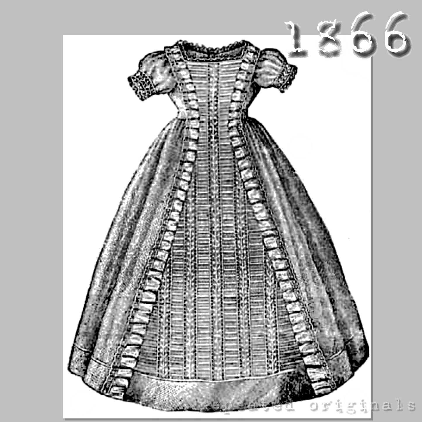 1866 Baptism/Christening Dress Sewing Pattern - INSTANT DOWNLOAD PDF
