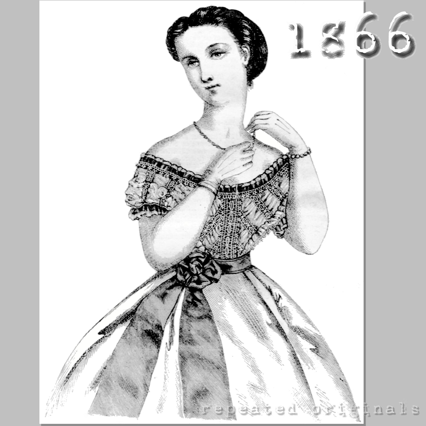 1866 Ball Bodice Sewing Pattern - INSTANT DOWNLOAD PDF