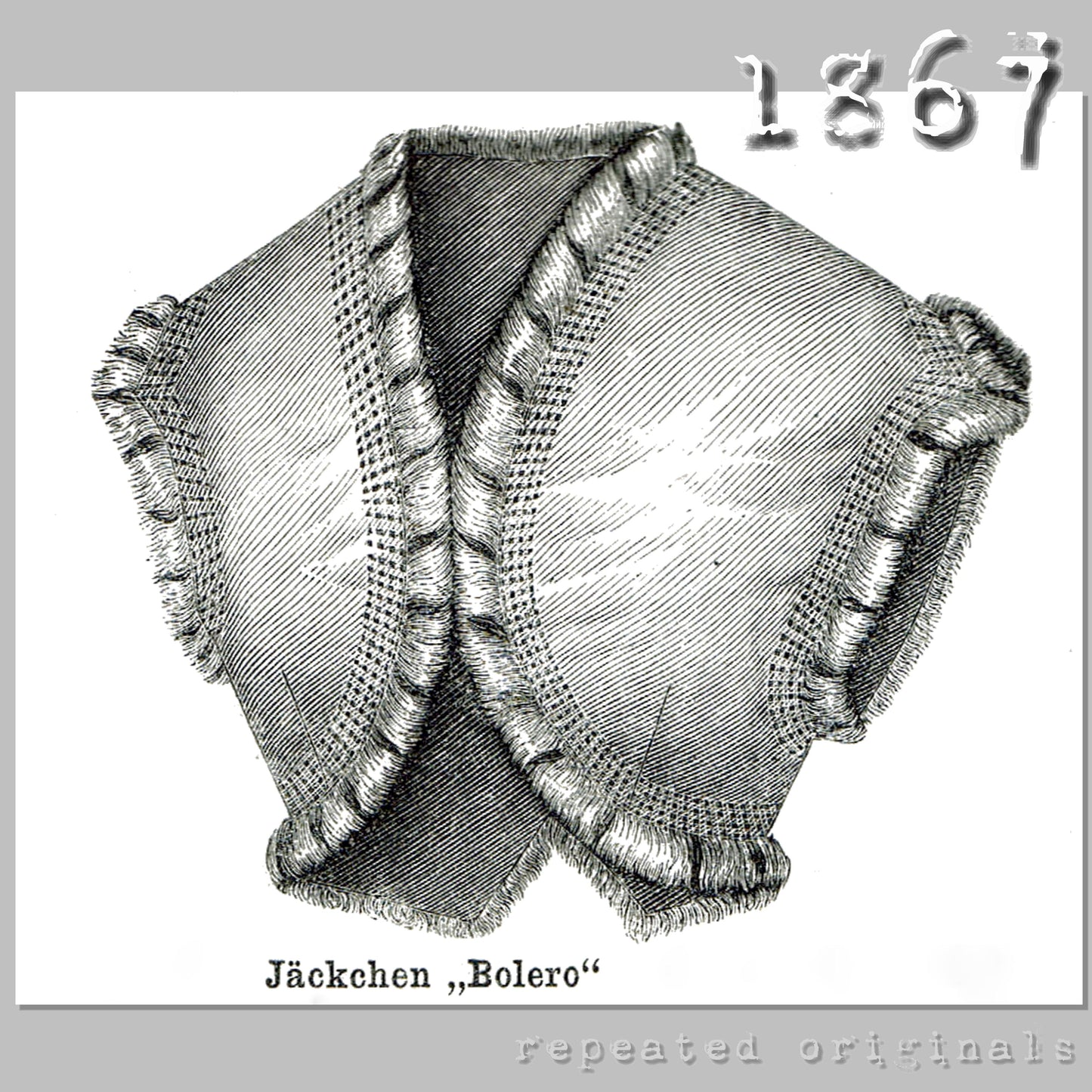 1867 Bolero Jacket Sewing Pattern - INSTANT DOWNLOAD PDF