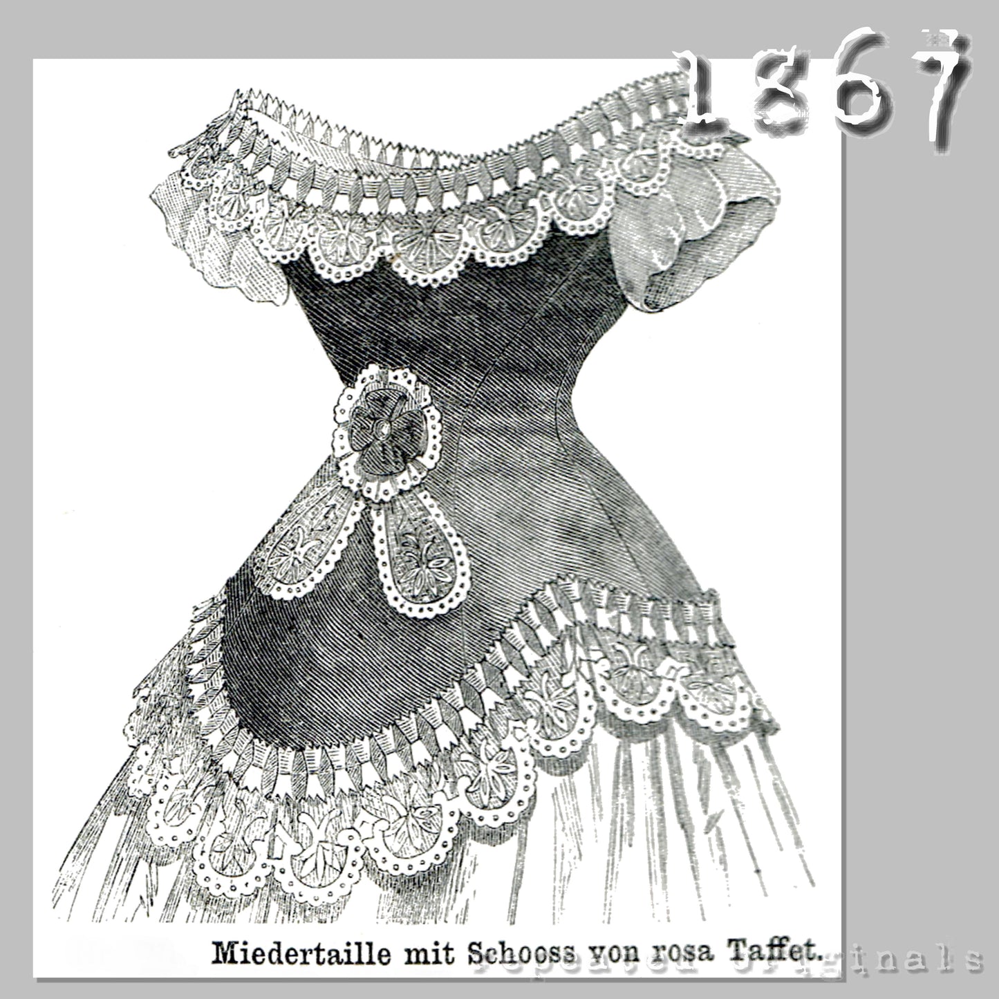 1867 Ball or Society Bodice Sewing Pattern - INSTANT DOWNLOAD PDF