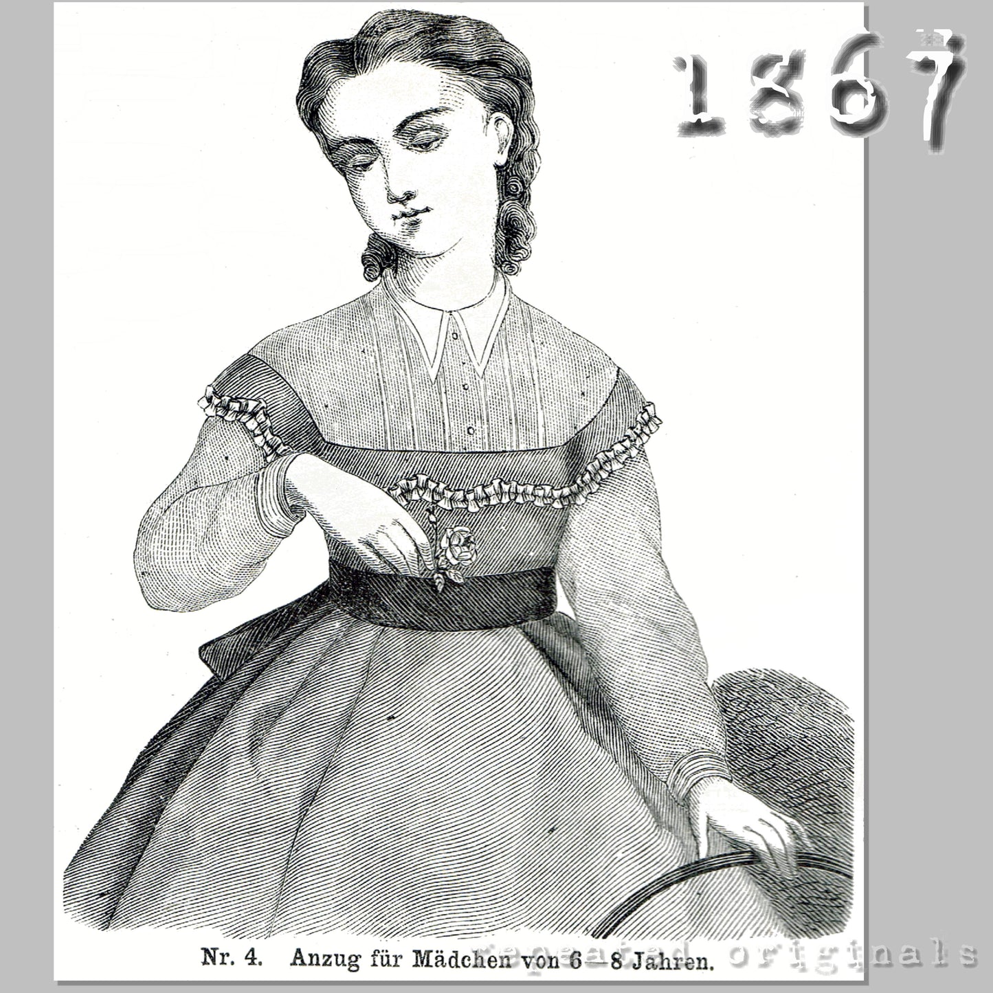 1867 Bodice with Bertha for girl 6 to 8 years old