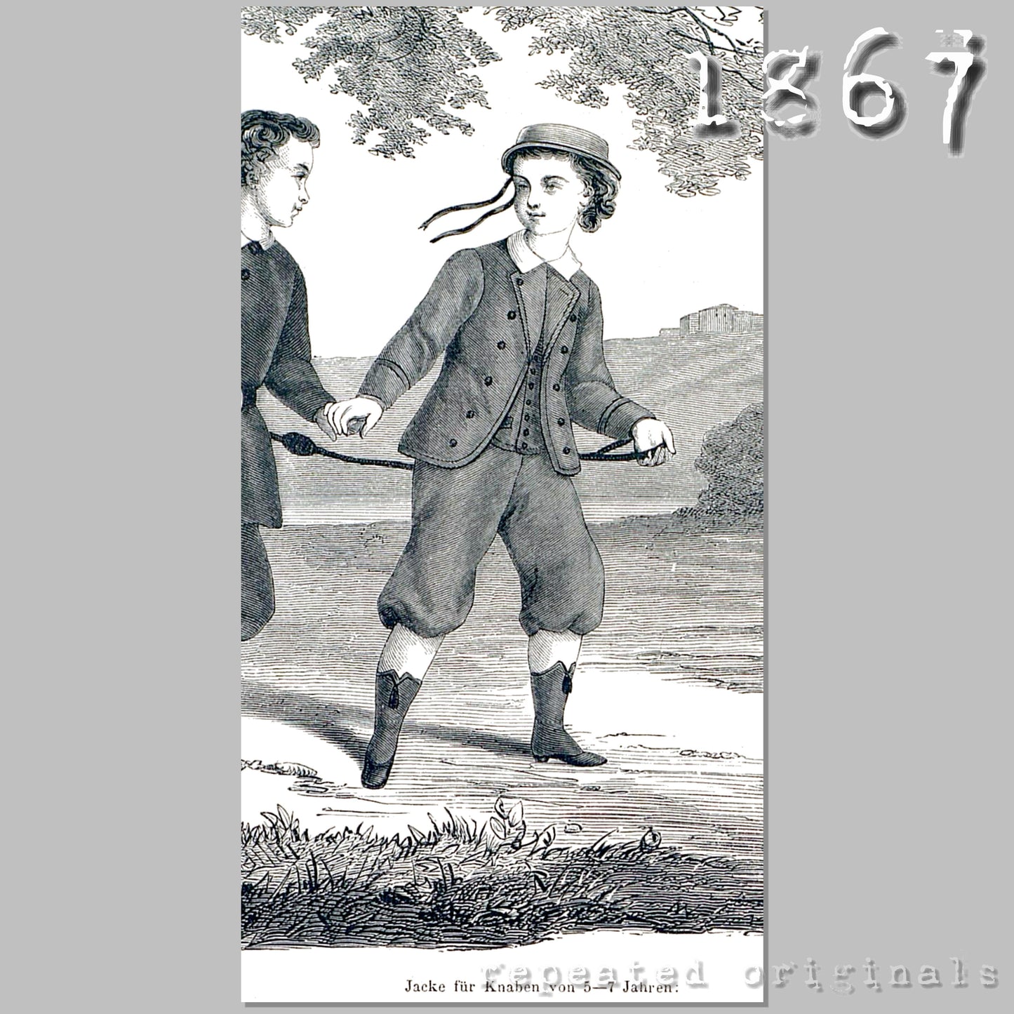 1867 Jacket for Boy aged 5 to 7 years Sewing Pattern - INSTANT DOWNLOAD PDF