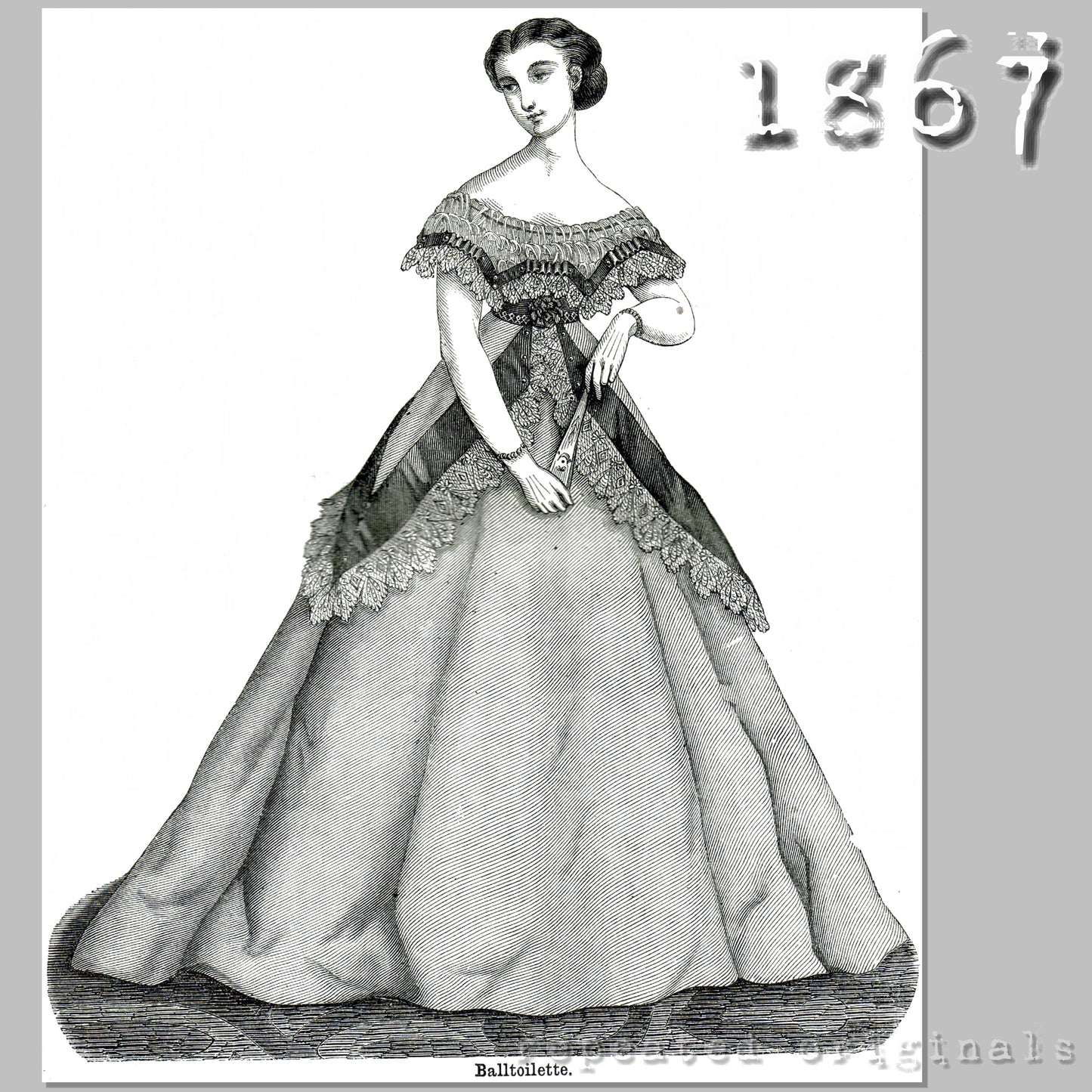 1867 Bodice with Bertha Sewing Pattern - INSTANT DOWNLOAD PDF